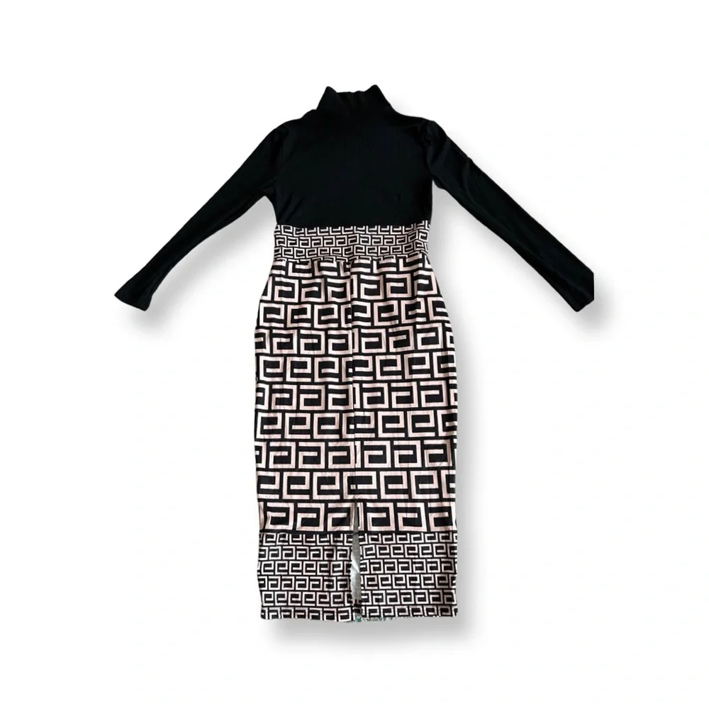 Geo Turtleneck Dress - Picture 3 of 3